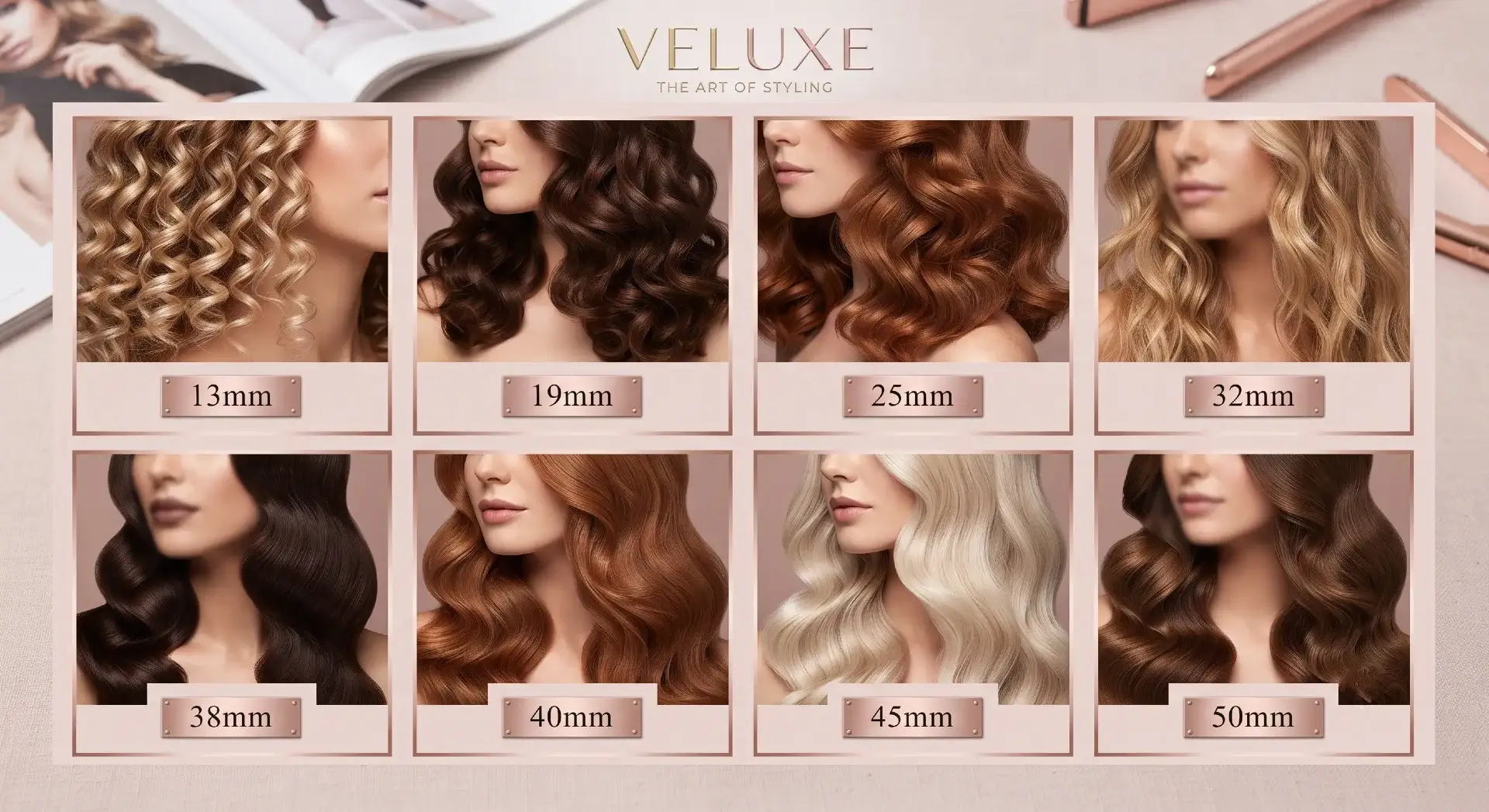 Curl styles achieved with VELUXE barrels