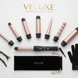 VELUXE 8-in-1 Interchangeable Curling Wand Set